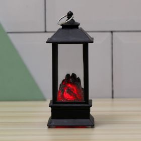 1pc Christmas Lantern Decoration; (Color: Black, Black Charcoal Fireplace Small Flame Lamp)