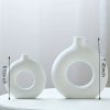 1pc; White Ceramic Vase White Vases For Decor;