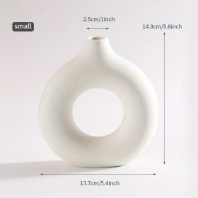 1pc; White Ceramic Vase White Vases For Decor; (Color: Beige, size: small)