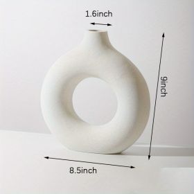 1pc; White Ceramic Vase White Vases For Decor; (Color: Beige, size: XL)