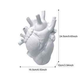 Vase In The Shape Of Human Heart, Home Decoration, l (Color: White, size: 16.5*10*25)