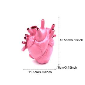 Vase In The Shape Of Human Heart, (Color: Pink, size: 11.5*8*16.5)