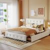 Upholstered Platform Bed with Classic Headboard