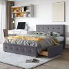 Upholstered Platform Bed with Classic Headboard