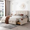 Upholstered Platform Bed with Classic Headboard