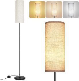 Floor Lamp for Living Room, Modern Standing Lamps with Lampshade, Minimalist Tall Lamp with Foot Switch for Living Room, Bedroom, Kids Room (Color: Linen)