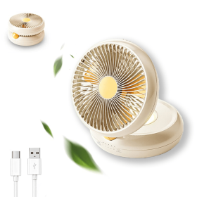 Table Fan, Rechargeable Remote Control Fan With Auto Oscillation 90 Foldable Ultra Quiet 4 Speeds Wind, Portable Air Circulator Fan,Hang Hook, USB Wal (Color: White)