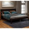 Full Espresso Platform Bed Frame with Headboard