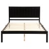 Full Espresso Platform Bed Frame with Headboard