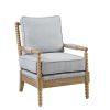 Dusty Blue Upholstered Fabric Accent Arm Chair