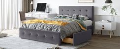 Upholstered Platform Bed with Classic Headboard