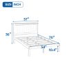 Full Espresso Platform Bed Frame with Headboard