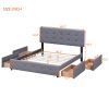 Upholstered Platform Bed with Classic Headboard