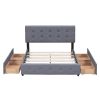 Upholstered Platform Bed with Classic Headboard