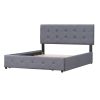 Upholstered Platform Bed with Classic Headboard