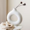 1pc; White Ceramic Vase White Vases For Decor;