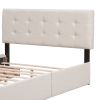 Upholstered Platform Bed with Classic Headboard