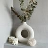 1pc; White Ceramic Vase White Vases For Decor;