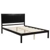 Full Espresso Platform Bed Frame with Headboard