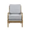 Dusty Blue Upholstered Fabric Accent Arm Chair