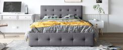 Upholstered Platform Bed with Classic Headboard