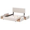 Upholstered Platform Bed with Classic Headboard