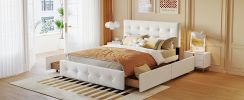 Upholstered Platform Bed with Classic Headboard