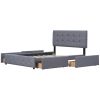 Upholstered Platform Bed with Classic Headboard